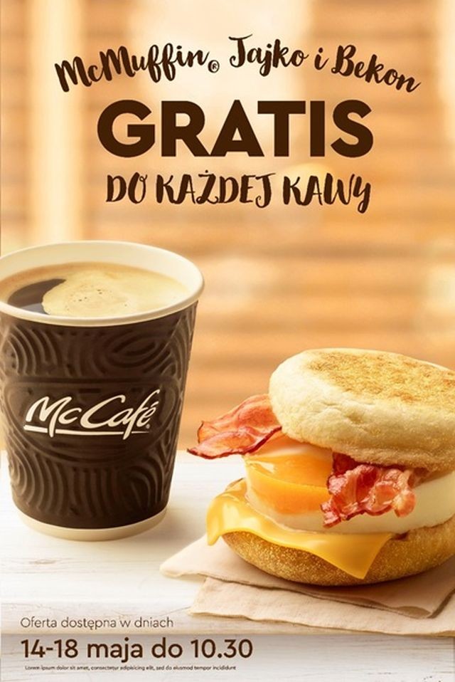 Ciepłe śniadanie w McDonald’s. McMuffin Jajko i Bekon gratis do porannej&#8230;