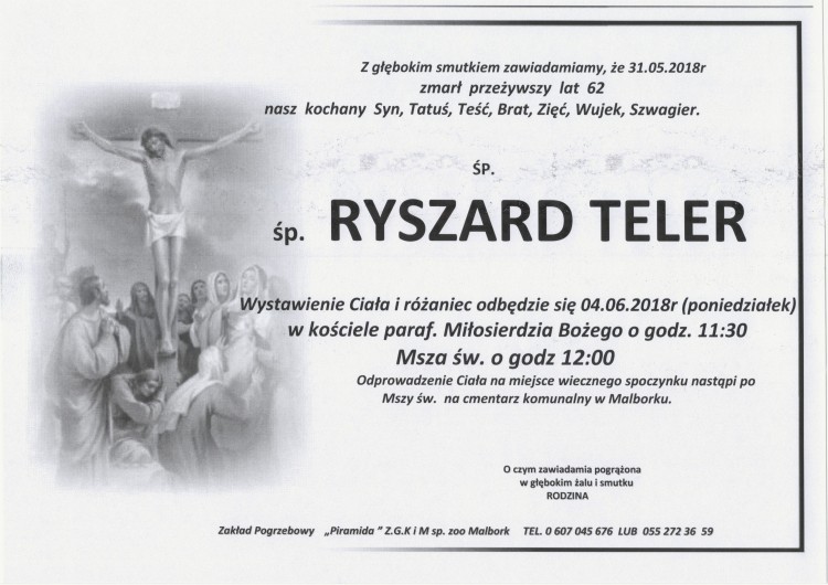 Zmarł Ryszard Teler. Żył 62 lata.