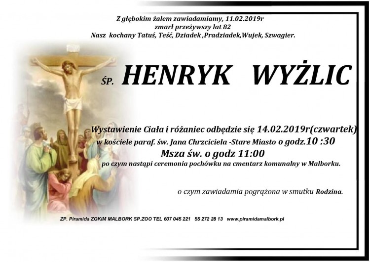 Zmarł Henryk Wyżlic. Żył 82 lata
