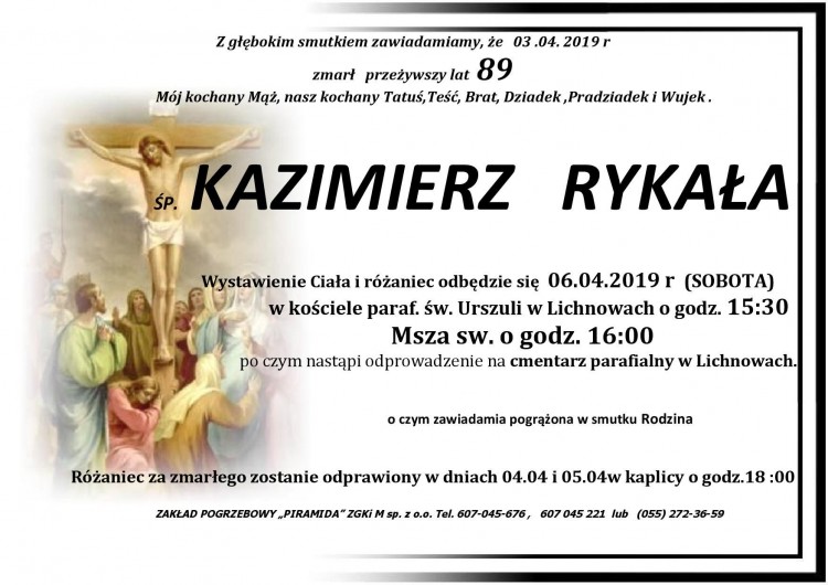 Zmarł Kazimierz Rykała. Żył 89 lat