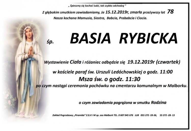 Zmarła Basia Rybicka. Żyła 78 lat.