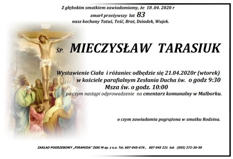 Zmarł Mieczysław Tarasiuk. Żył 83 lata.