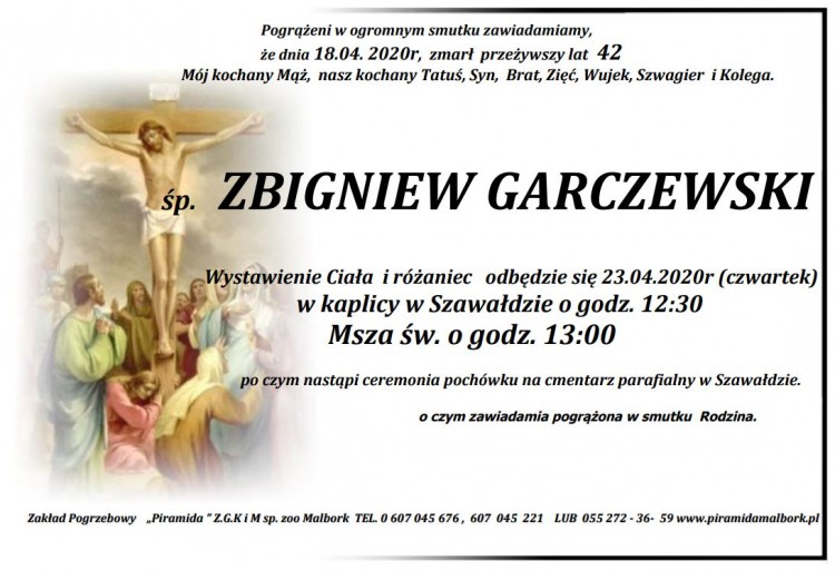 Zmarł Zbigniew Garczewski. Żył 42 lata.