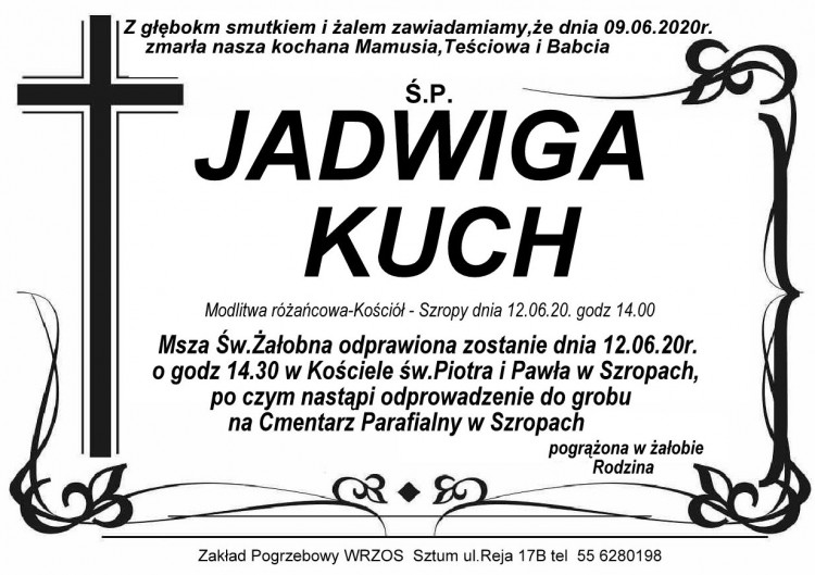 Zmarła Jadwiga Kuch. 