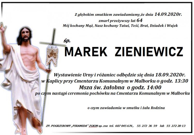 Zmarł Marek Zieniewicz. Żył 64 lata.