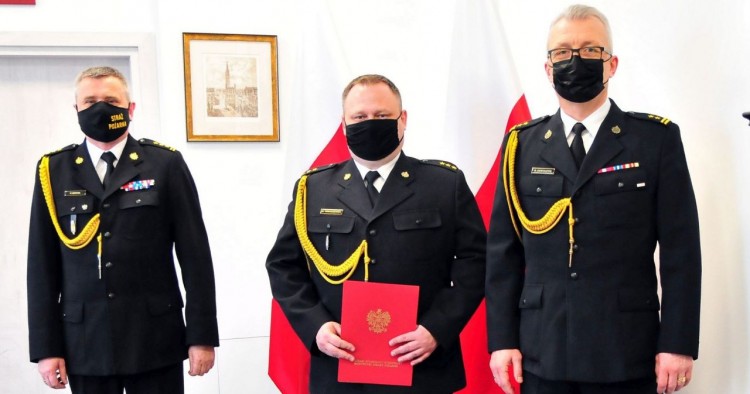 Malbork. Koniec próby - kpt. Damian Tomaszewski nowym zastępcą komendanta KP PSP.