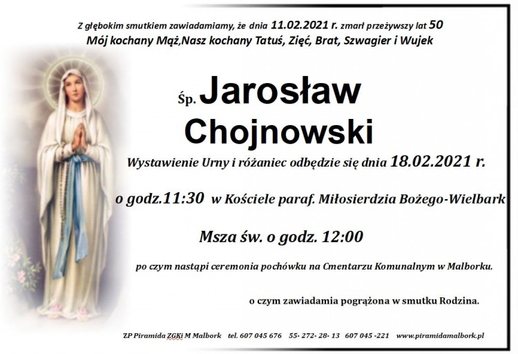 Zmarł Jarosław Chojnowski. Żył 50 lat.
