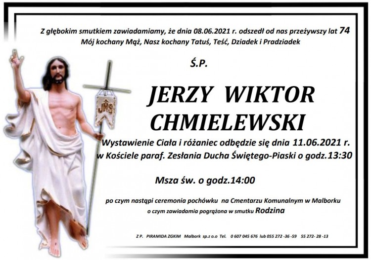 Zmarł Jerzy Wiktor Chmielewski. Żył 74 lata.