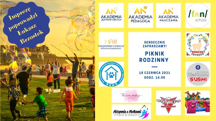 Malbork. Przyjdź na piknik rodzinny Akademii Języków Obcych & Fun School i wesprzyj REKS-a