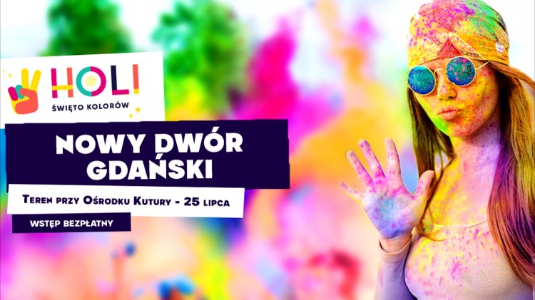 Nowy Dwór Gdański. Daj się ponieść kolorowemu szaleństwu! - Holi Święto Kolorów.
