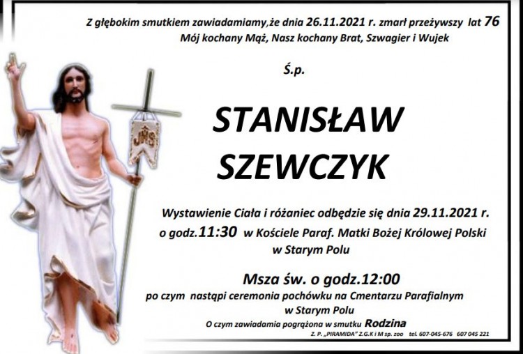Zmarł Stanisław Szewczyk. Żył 76 lat.
