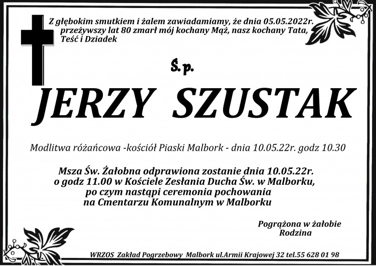 Zmarł Jerzy Szustak. Żył 80 lat.