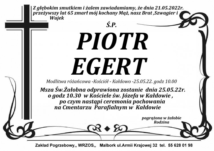Zmarł Piotr Egert. Żył 65 lat.