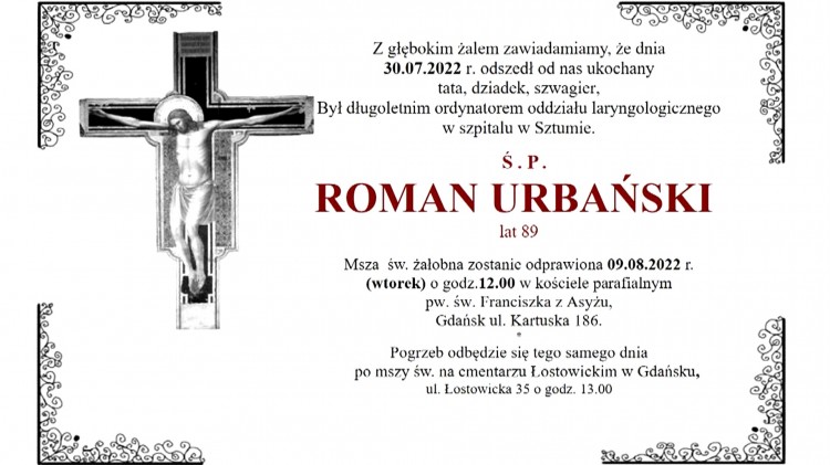 Zmarł Roman Urbański – długoletni ordynator oddziału laryngologicznego&#8230;