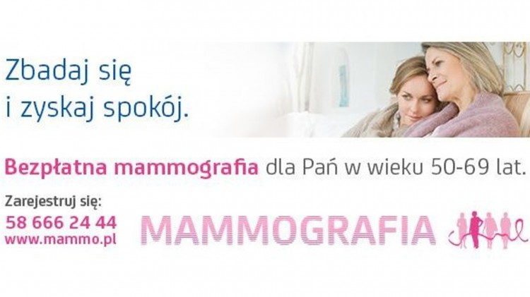 Malbork. Bezpłatne badania mammograficzne dla kobiet w wieku 50-69 lat.