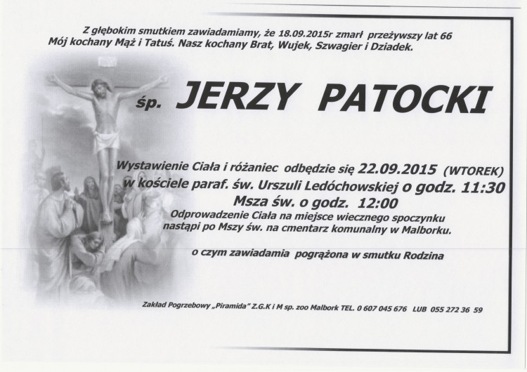 Zmarł Jerzy Patocki. Żył 66 lat.