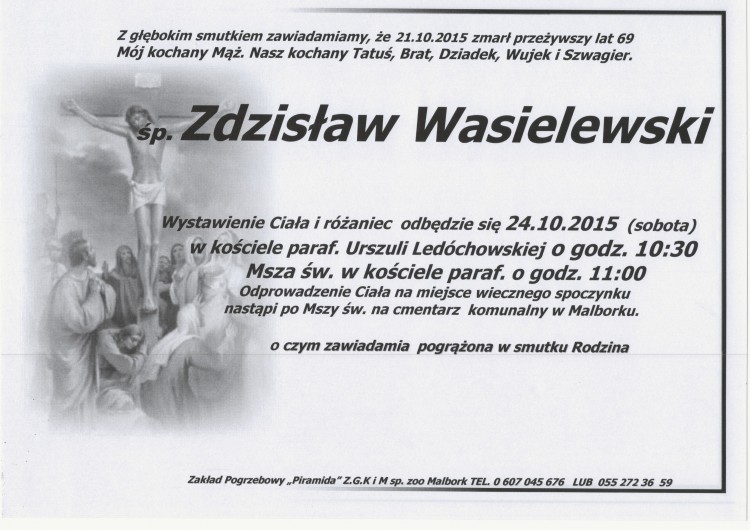 Zmarł Zdzisław Wasielewski. Żył 69 lat.