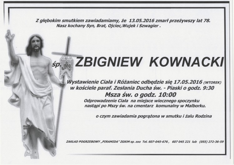 Zmarł Zbigniew Kownacki. Żył 78 lat.
