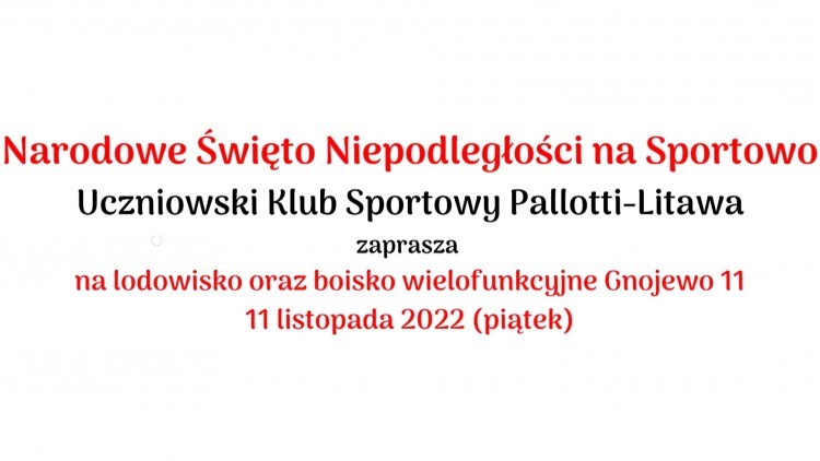 Gmina Miłoradz. Święto Niepodległości na sportowo. Szczegóły na plakacie.