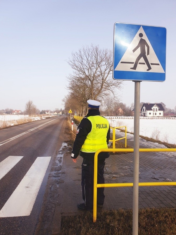 Nowy Dwór Gdański. Dzisiaj działania „Pieszy-Widoczny-Bezpieczny”.