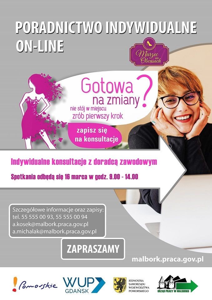 Malbork. Marzec miesiącem kobiet! Weź udział w konsultacjach organizowanych przez Powiatowy Urząd Pracy.