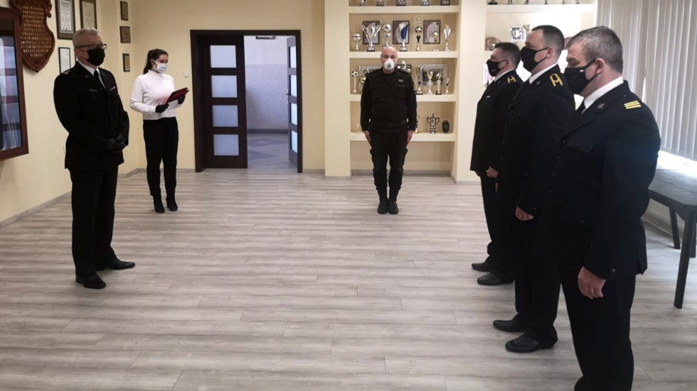 Malbork. Uroczystość mianowania na wyższe stanowiska służbowe w Komendzie Powiatowej Państwowej Straży Pożarnej.