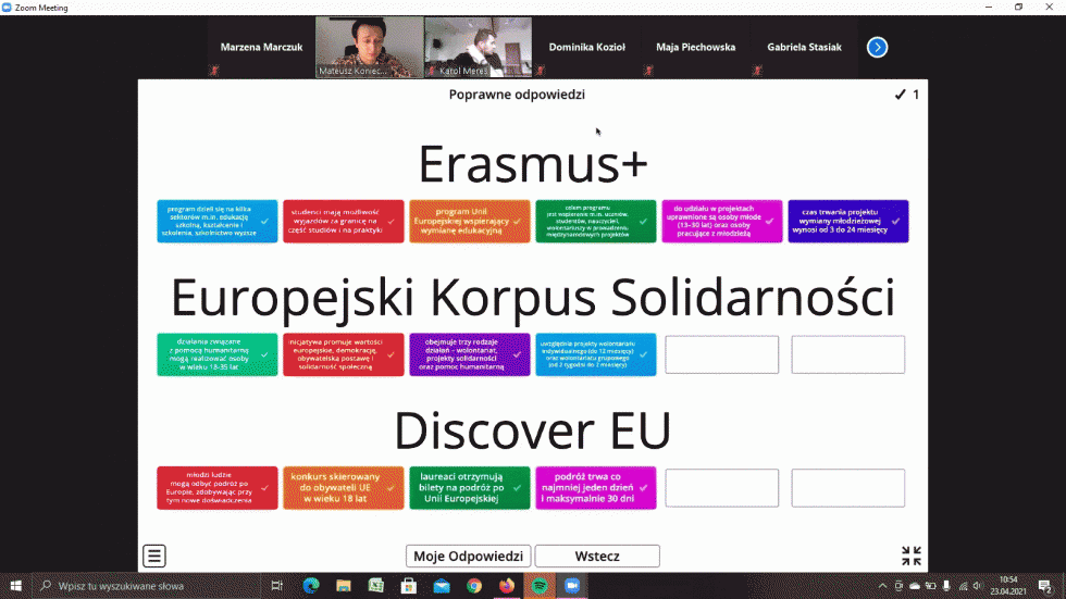 Malbork. Ambasadorzy EPAS z ZSP3 wzięli udział w wirtualnym Festiwalu Europejskim.