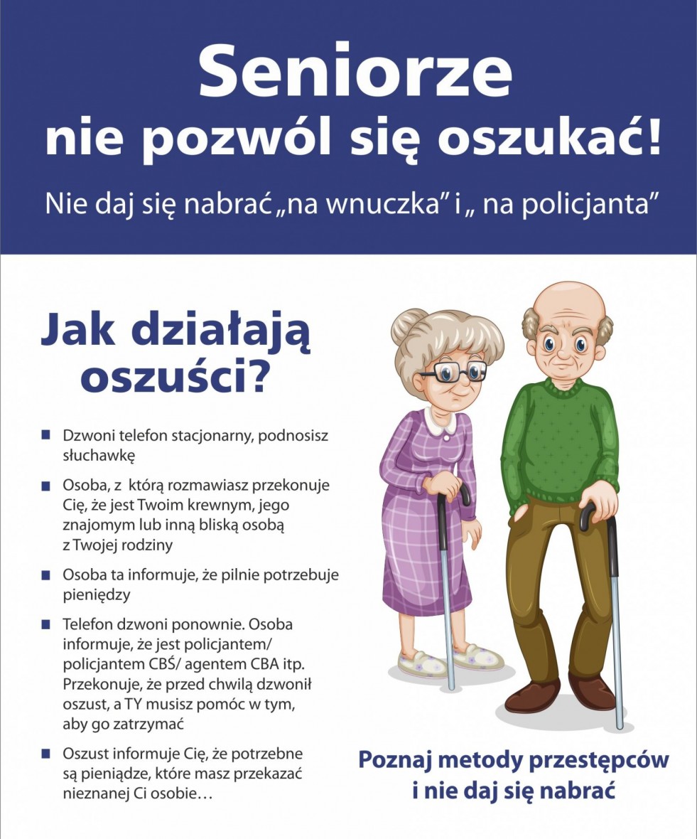 Policjanci apelują - seniorze, nie daj się oszukać!