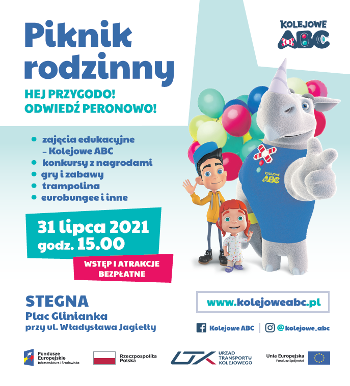 Stegna. Zabawa dla całej rodziny – przyjdź na piknik „Kampania Kolejowe ABC”.