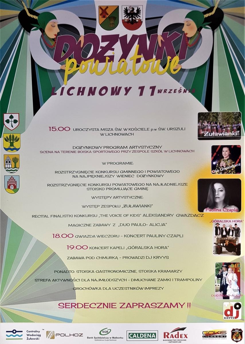 Malbork. Zapraszamy na Dożynki Powiatowe. Szczegóły na plakacie.