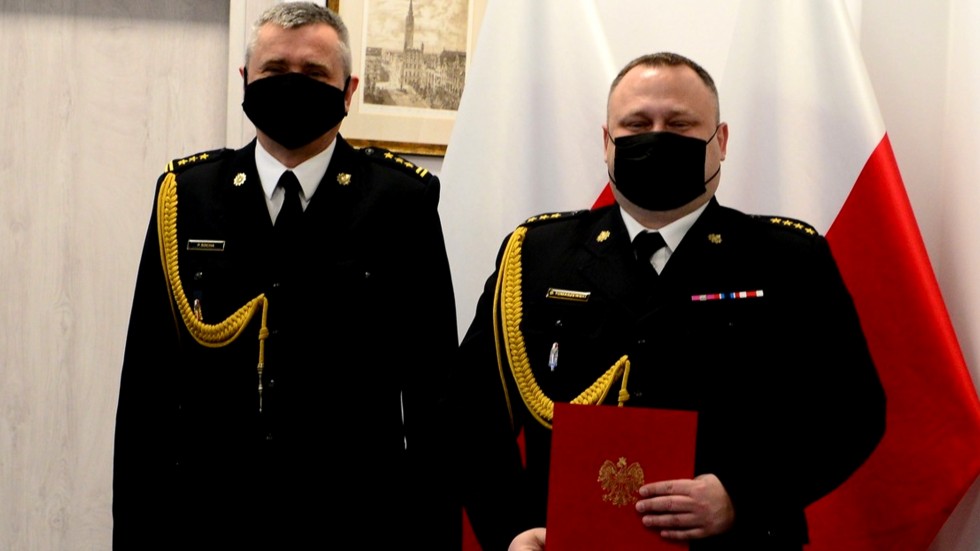 Malbork. St. kpt. Damian Tomaszewski nowym Komendantem Straży Pożarnej.