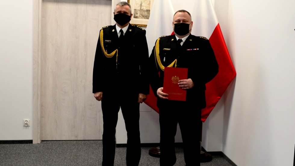 Malbork. St. kpt. Damian Tomaszewski nowym Komendantem Straży Pożarnej.