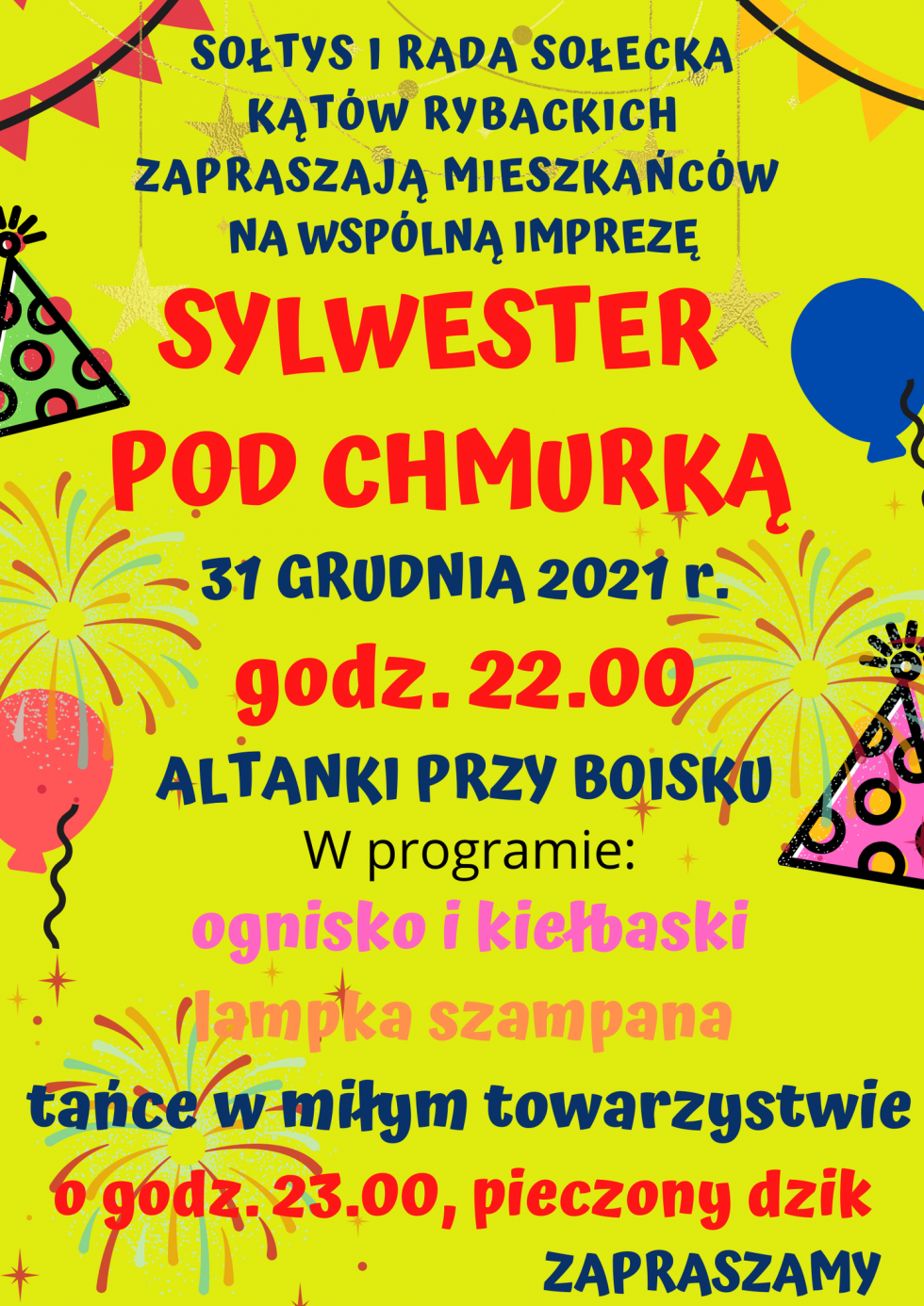 Kąty Rybackie zapraszają na Sylwester pod Chmurką.