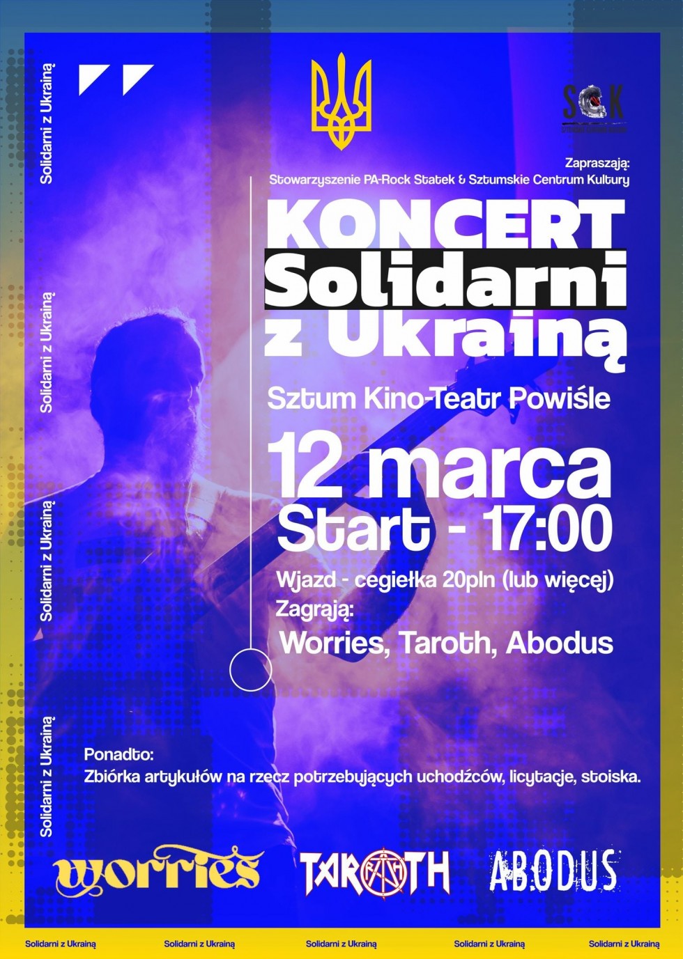 Sztum. W sobotę koncert Solidarni z Ukrainą. Szczegóły na plakacie.