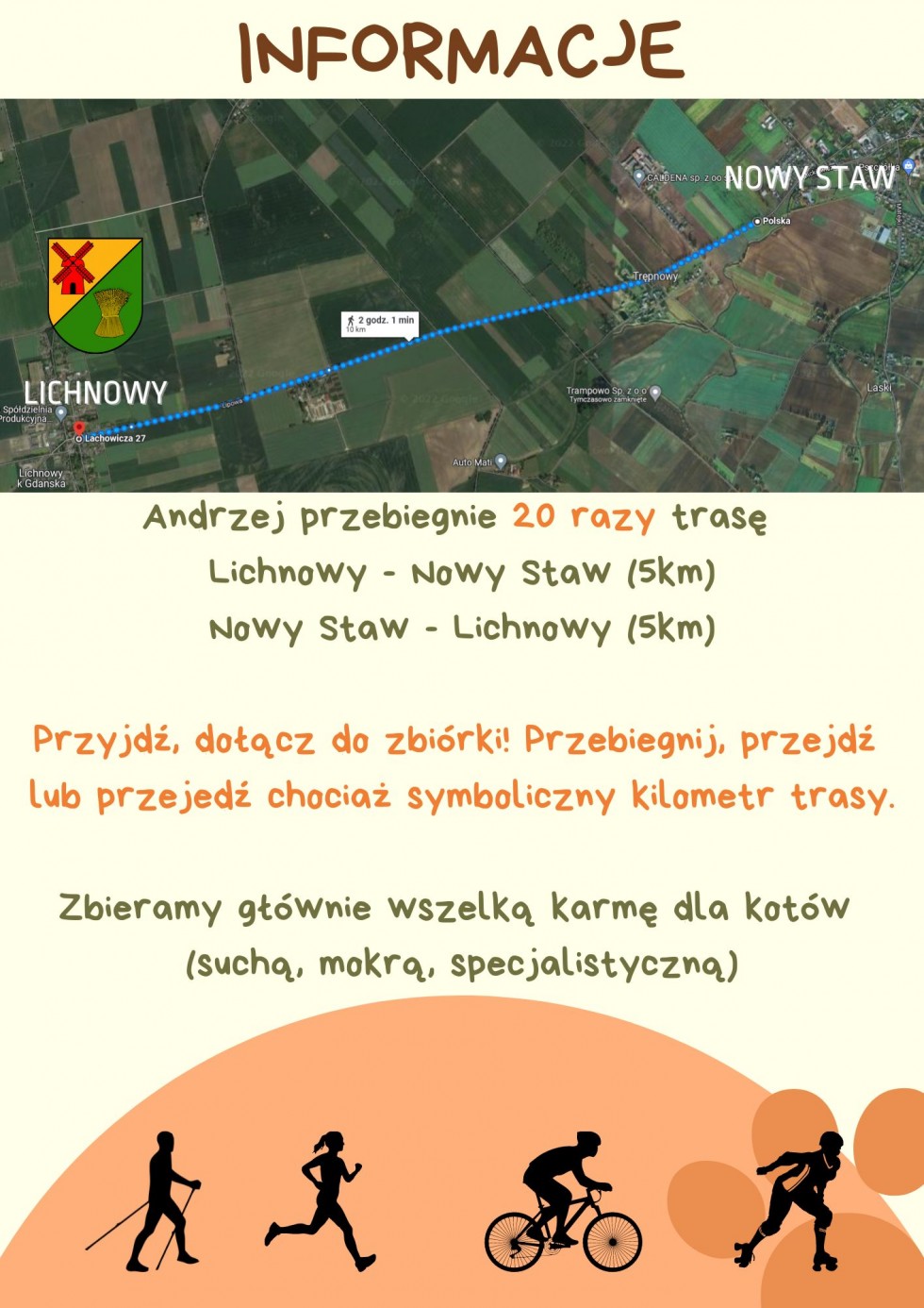 Gmina Lichnowy. Urodzinowy bieg Andrzeja dla REKS-a.