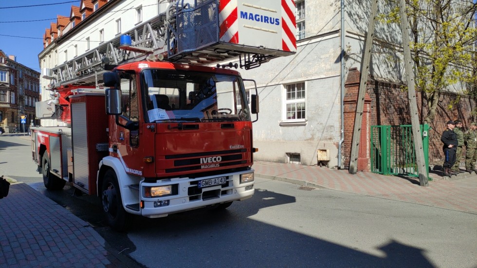 Malbork. Pożar w sądzie – ćwiczenia taktyczne strażaków.