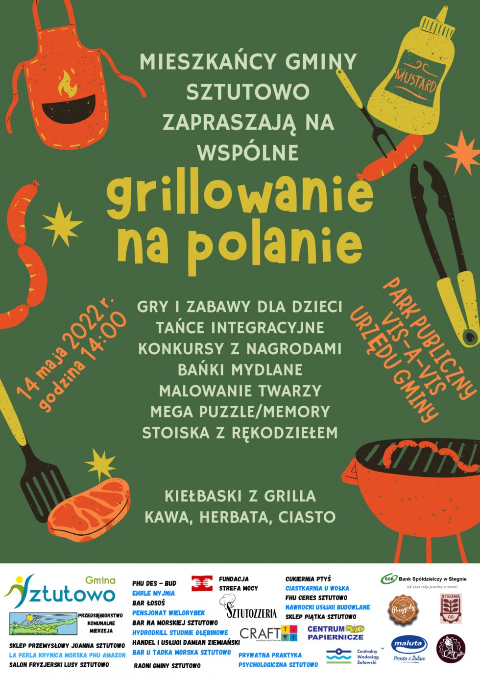 Sztutowo. Mieszkańcy zapraszają na wspólne grillowanie na polanie.