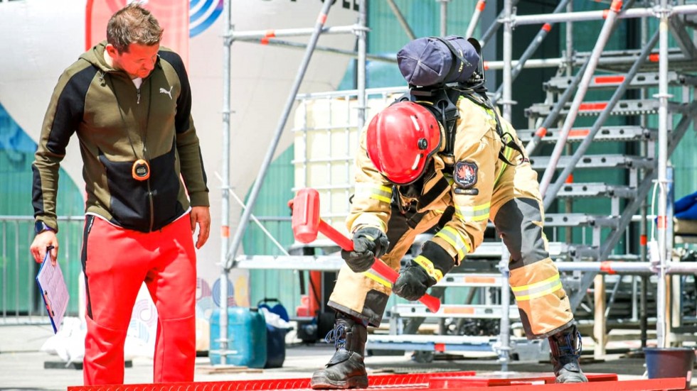 Sztum. Mł. kpt. Piotr Spiżewski walczył o tytuł Opole Toughest Firefighter 2022.