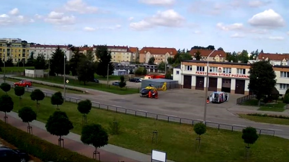 Malbork. Poparzony mężczyzna zabrany LPR do gdańskiego szpitala.