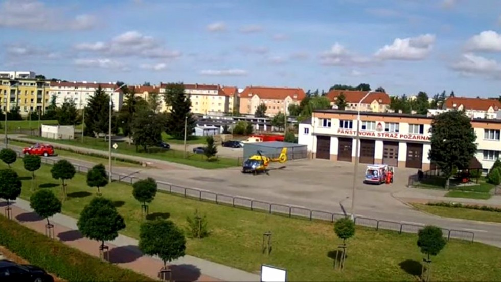 Malbork. Poparzony mężczyzna zabrany LPR do gdańskiego szpitala.