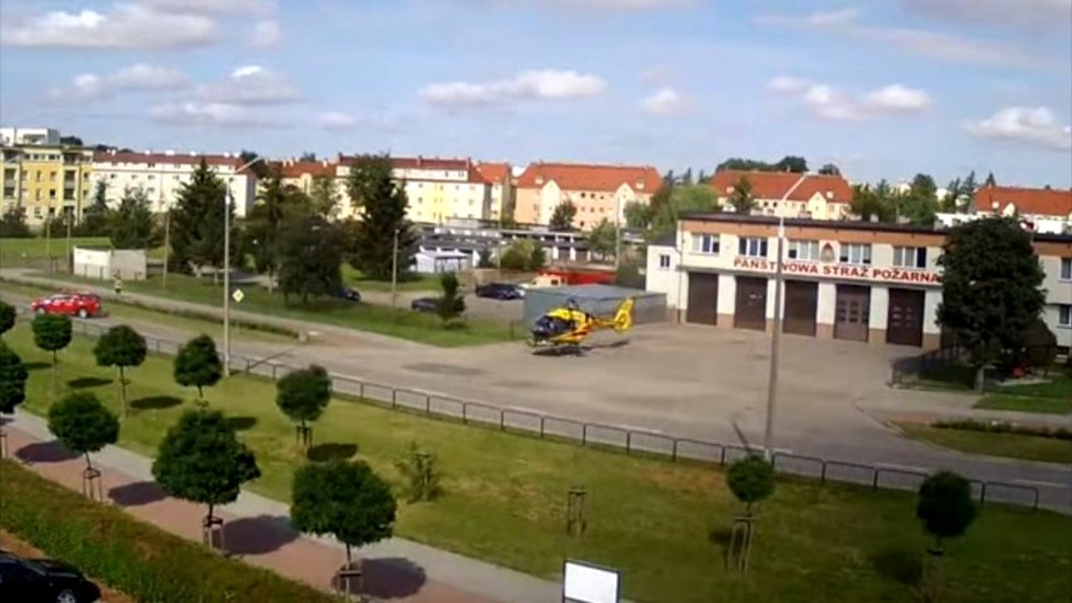 Malbork. Poparzony mężczyzna zabrany LPR do gdańskiego szpitala.