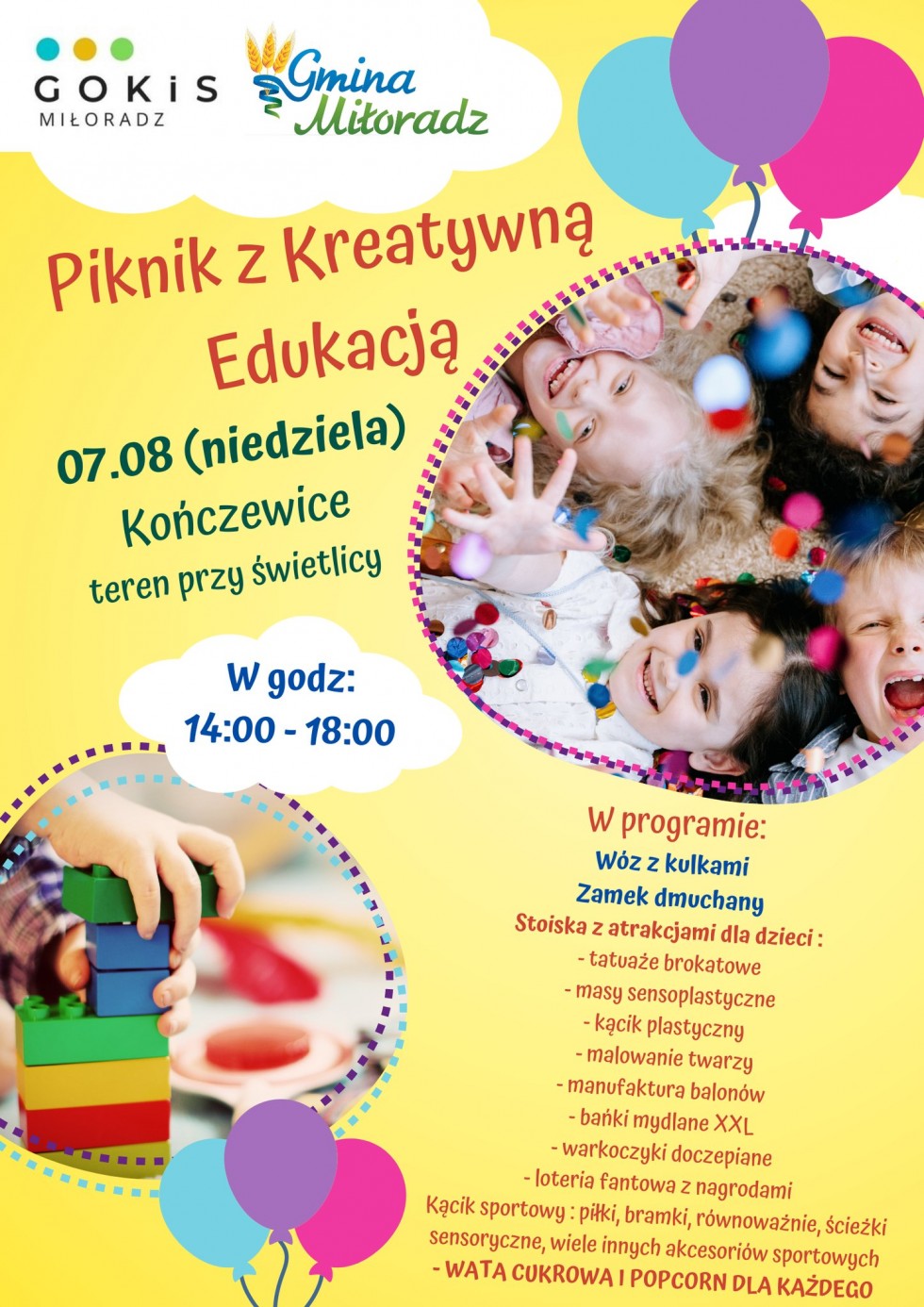 Gmina Miłoradz zaprasza na Piknik z Kreatywną Edukacją.