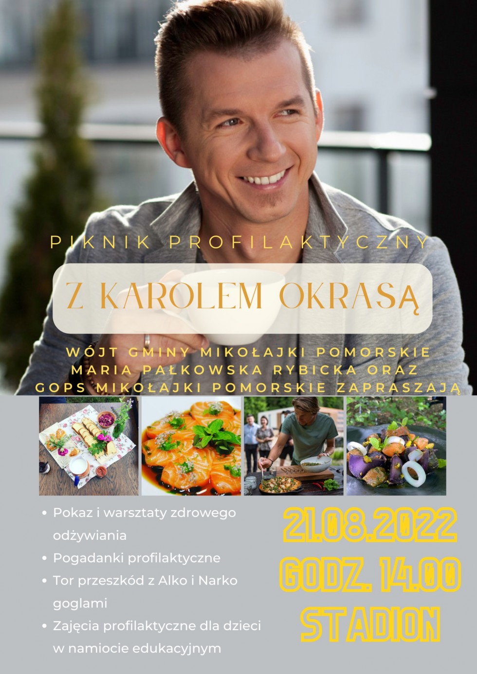 Mikołajki Pomorskie. Piknik z Okrasą już w ten weekend.