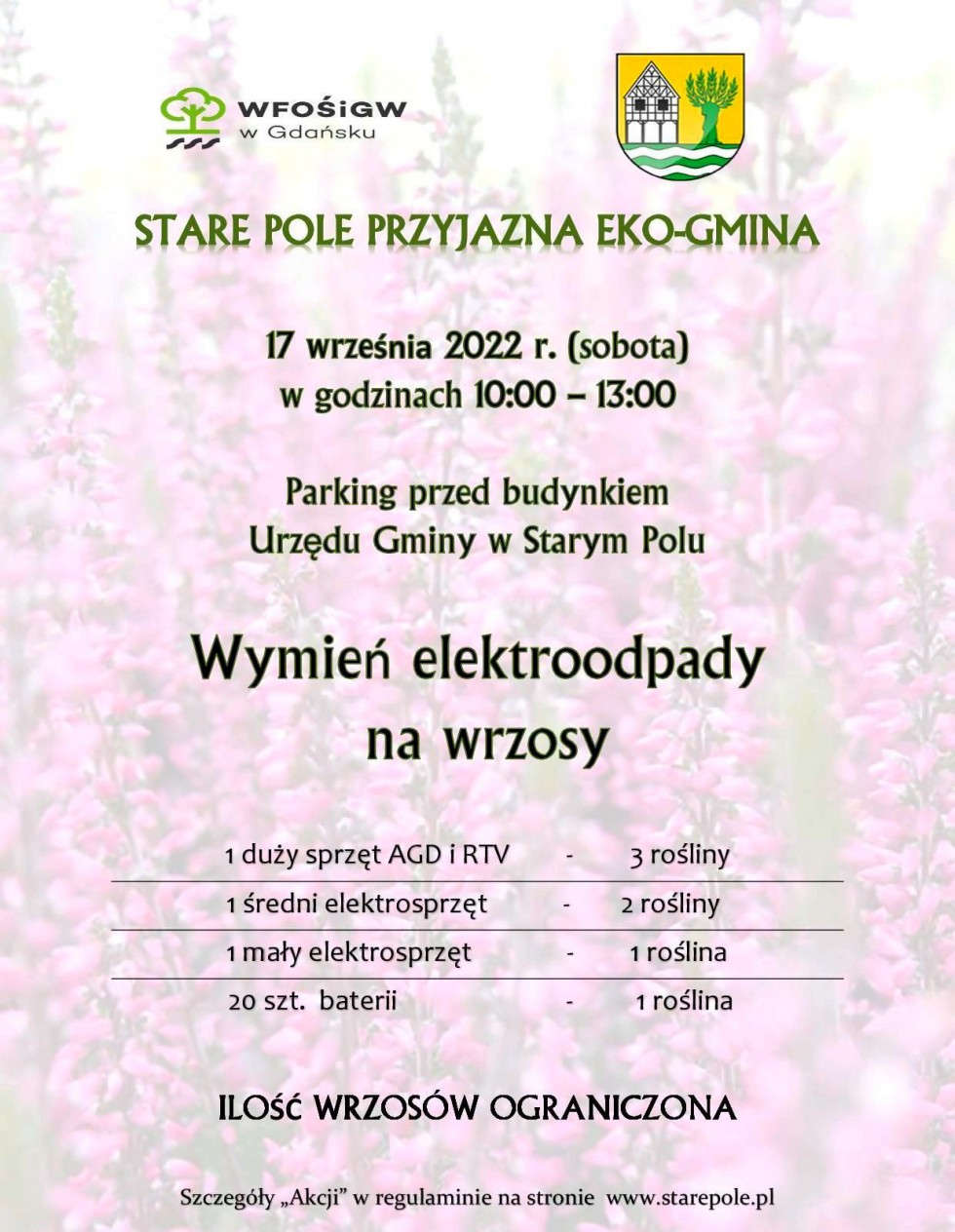 Stare Pole. Zamień zużyty sprzęt elektroniczny na wrzosy.