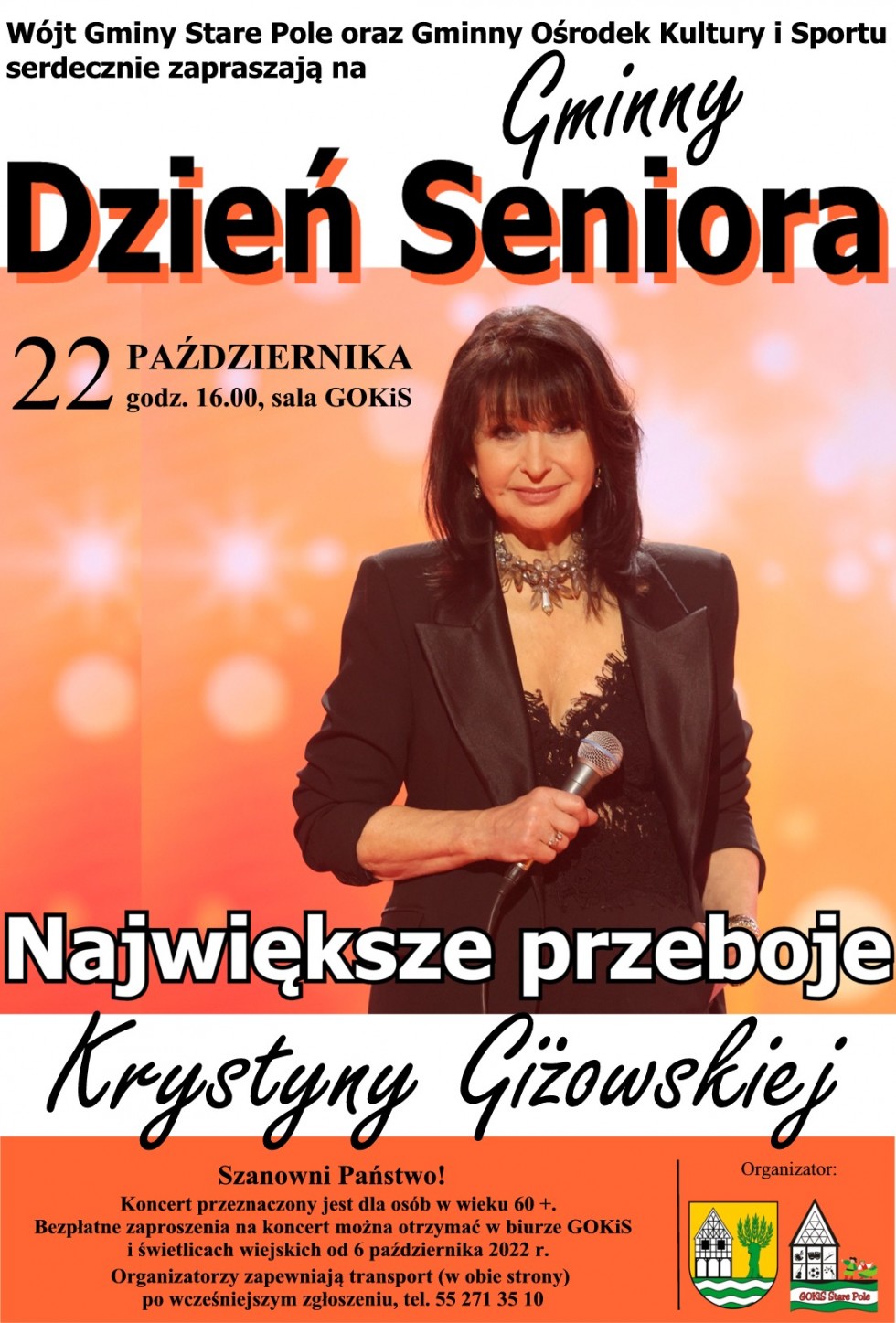 Gmina Stare Pole. Krystyna Giżowska zaśpiewa dla seniorów.