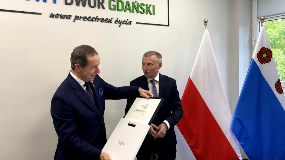 Nowy Dwór Gdański. Wizyta Marszałka Senatu RP Tomasza Grodzkiego.