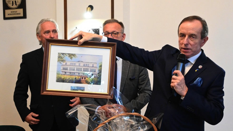 Nowy Dwór Gdański. Spotkanie Marszałka Senatu RP Tomasza Grodzkiego z młodzieżą.