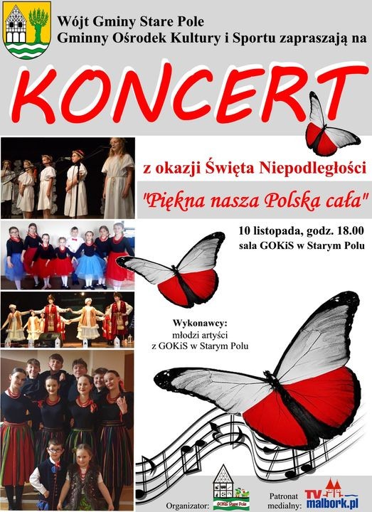 Gmina Stare Pole. Koncert z okazji Święta Niepodległości.