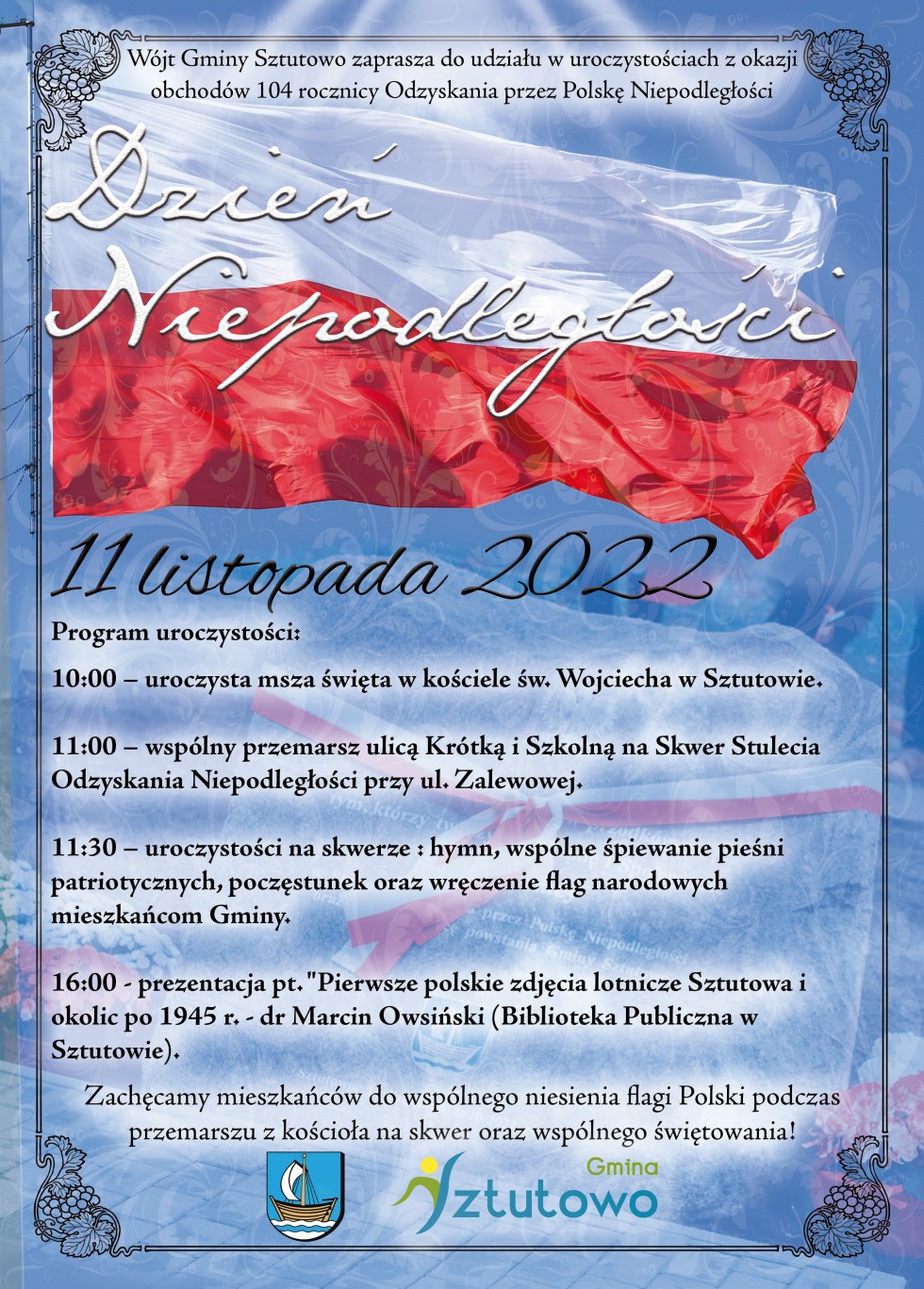 Gmina Sztutowo. Obchody Odzyskania Niepodległości przez Polskę.