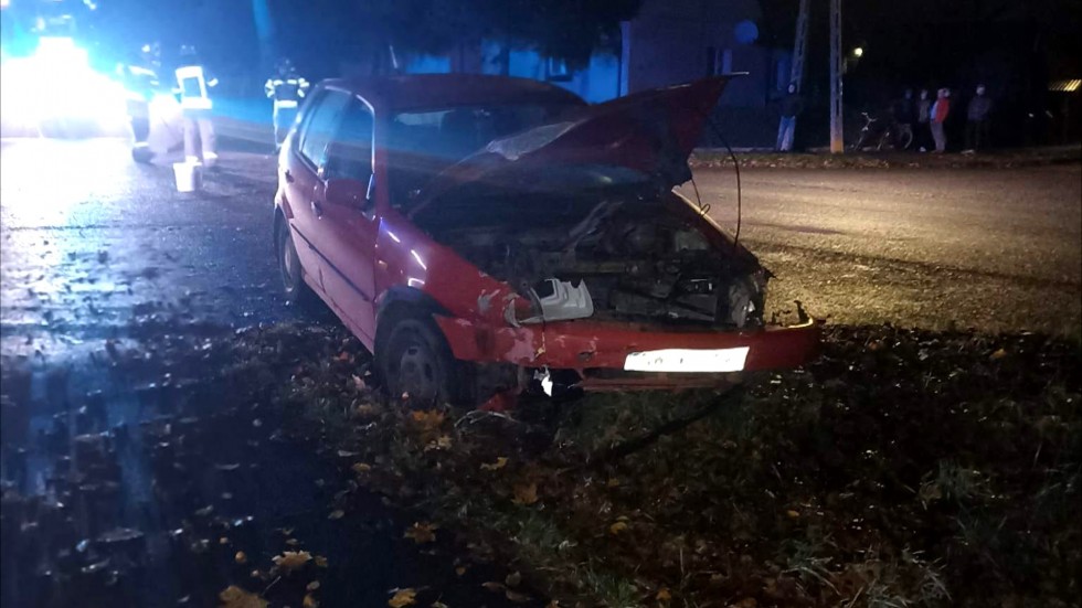 Gmina Stare Pole. Pijany kierowca spowodował kolizję i oddalił się z miejsca zdarzenia.